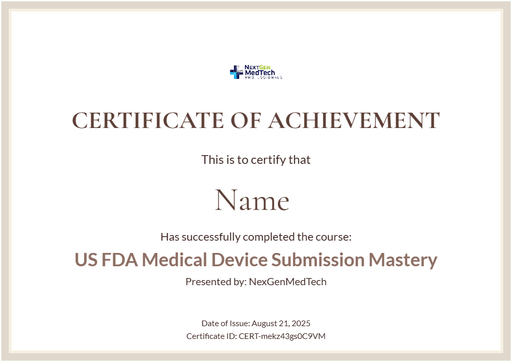Course Certificate Sample
