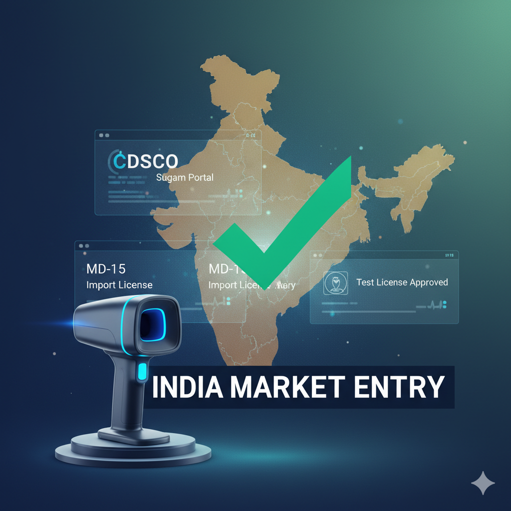 CDSCO Medical Device Compliance, Import License MD-15, and Test License approval for market entry in India.