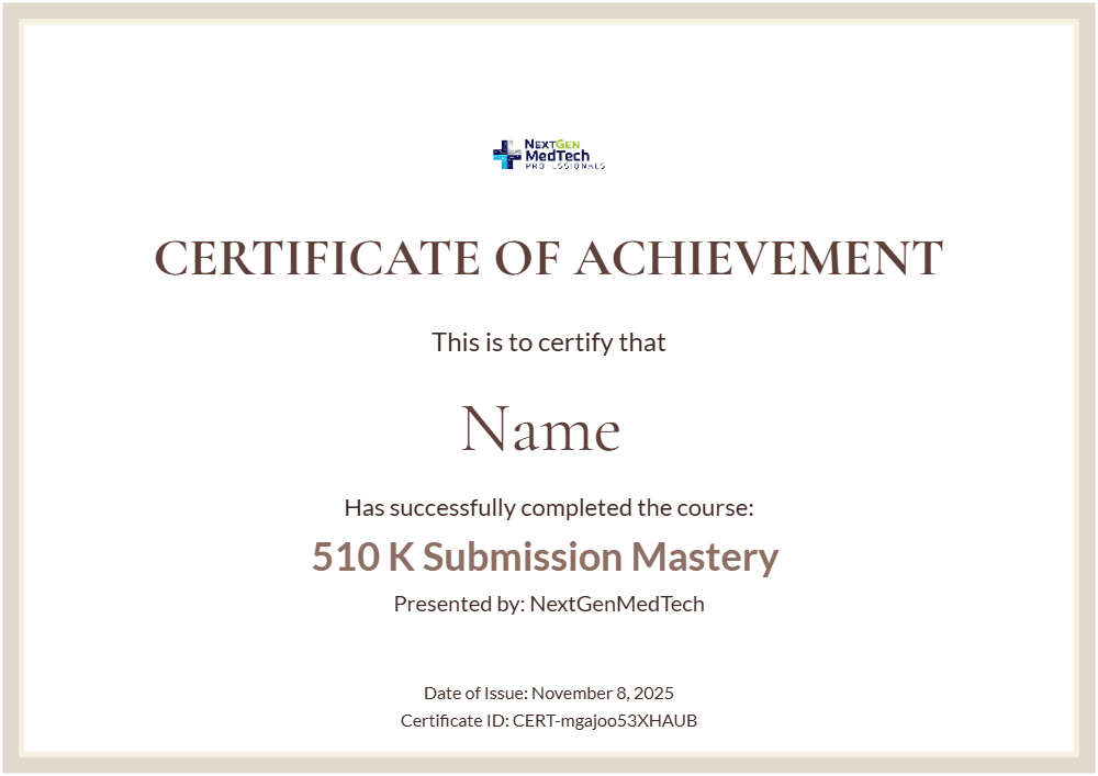 Example Certificate of Achievement